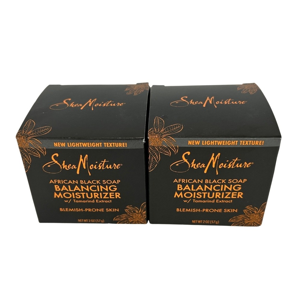 SheaMoisture African Black Soap Balancing Moisturizer 2oz Lot of 2 Blemish Prone